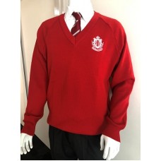 RED JUMPER UNISEX NYLON BLEND (With embroidered Crest)