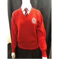 RED  JUMPER UNISEX  WOOLEN - DICONTINUED LINE (With embroidered Crest)